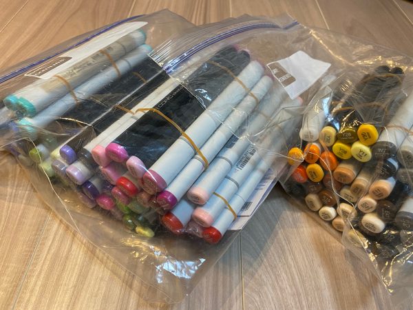 copic markers in ziplog bags